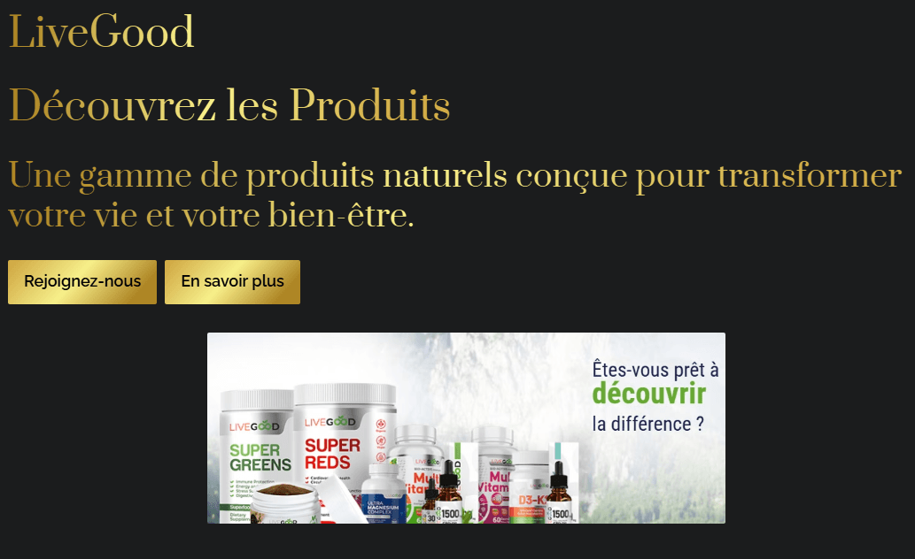 LiveGood  Découvrez les Produits avec livegood solidarite