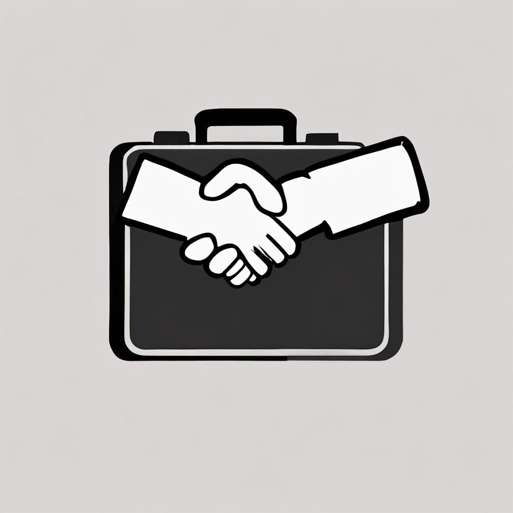 briefcase handshake icon