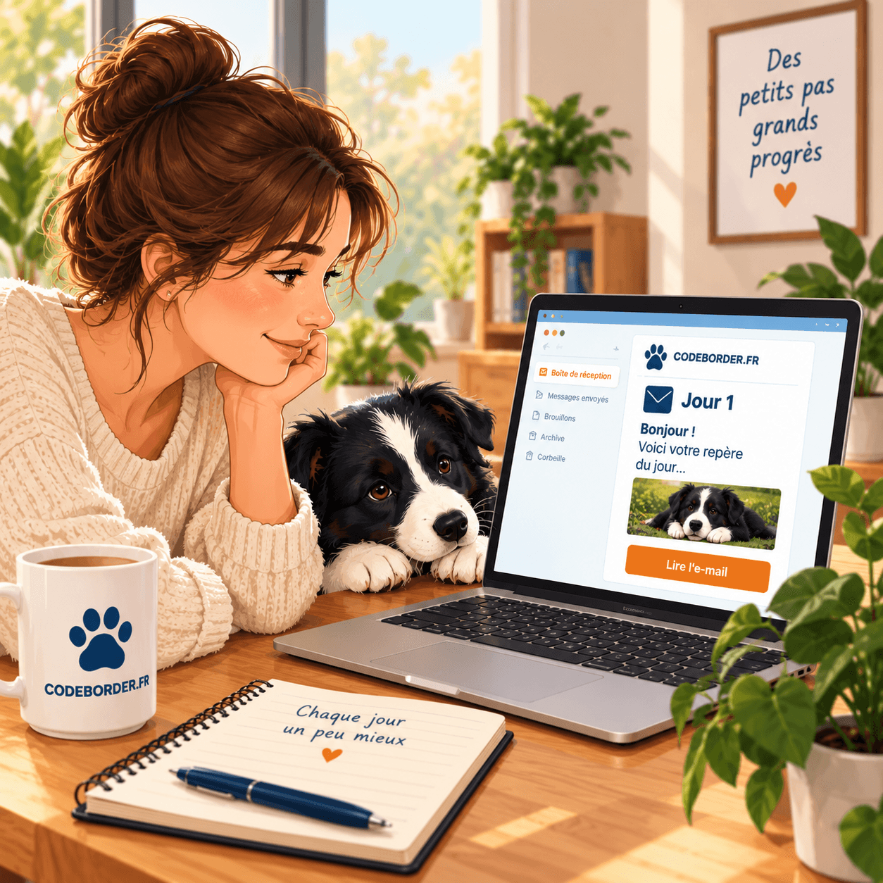 border collie télétravail
