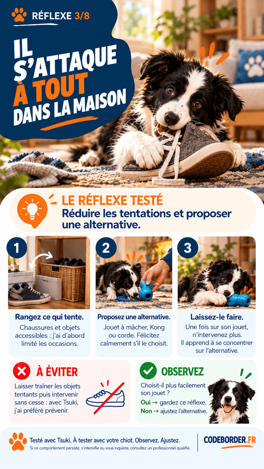 chiot border collie detruit
