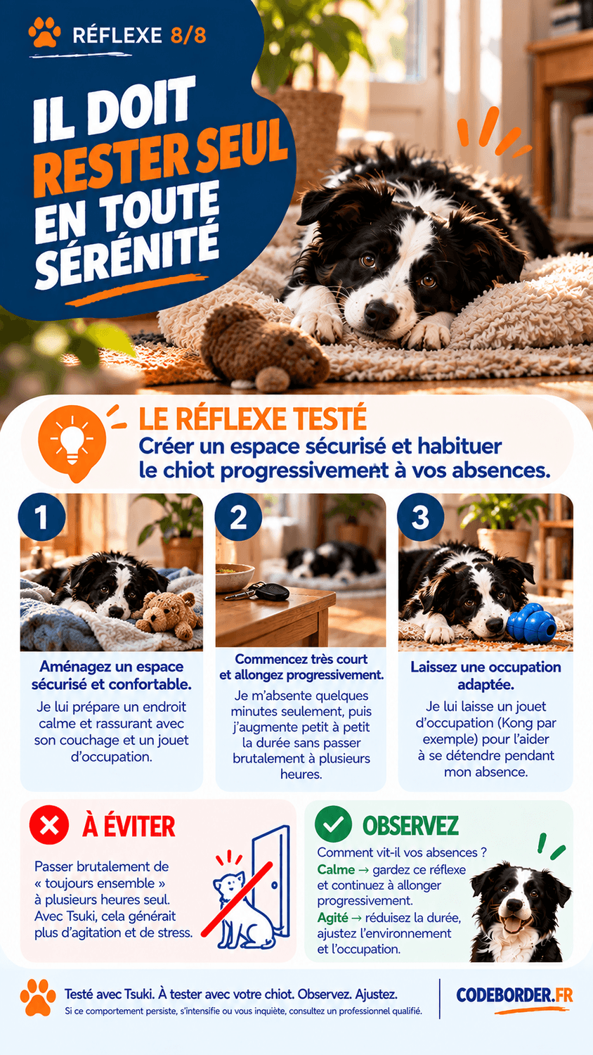 chiot border collie seul