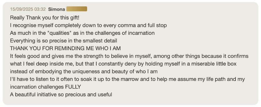 Client message about their Holistic SoulCast