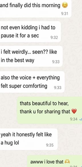 WhatsApp message from Sarah Mitchell after her Holistic SoulCast