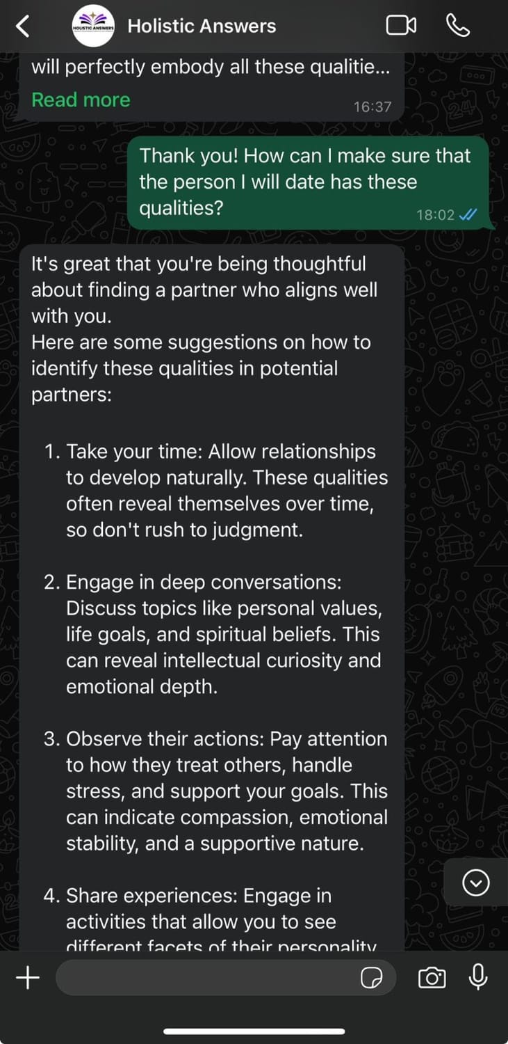 WhatsApp conversation about love and relationships, part 3