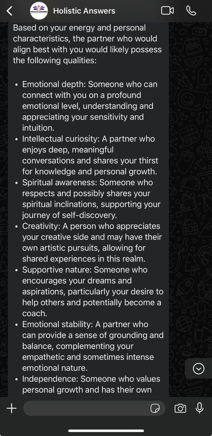 WhatsApp conversation about love and relationships, part 2