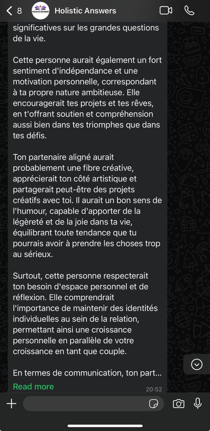 Conversation WhatsApp sur l'amour et les relations, partie 2