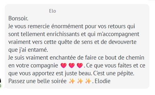 Message d’une personne à propos de Holistic Answers