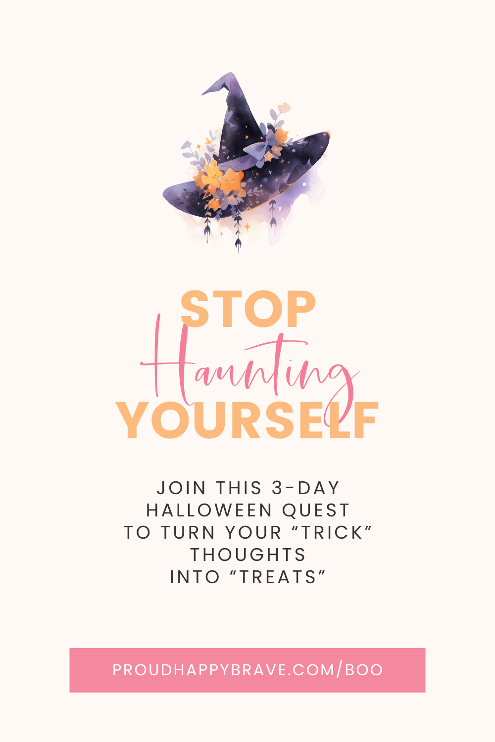 Are your negative thoughts haunting you? 👻 It's time to banish those self-doubts and turn them into empowering beliefs! 🧙‍♀️ Join us for a spooktacular 3-day quest to break free from self-criticism, reframe negative thinking, and build daily habits for self-compassion! 🎃