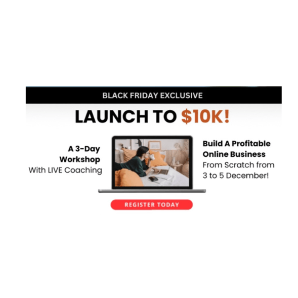 Black Friday Special - 3 Day Workshop ($67)