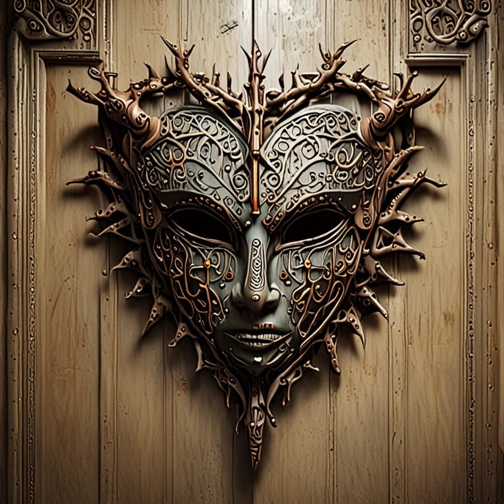 ritual mask thorn heart doorway