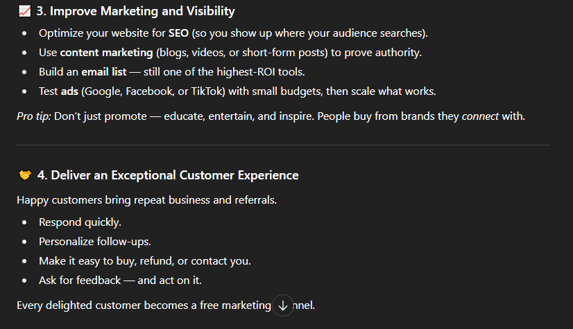 “How can I make my business more successful?” results