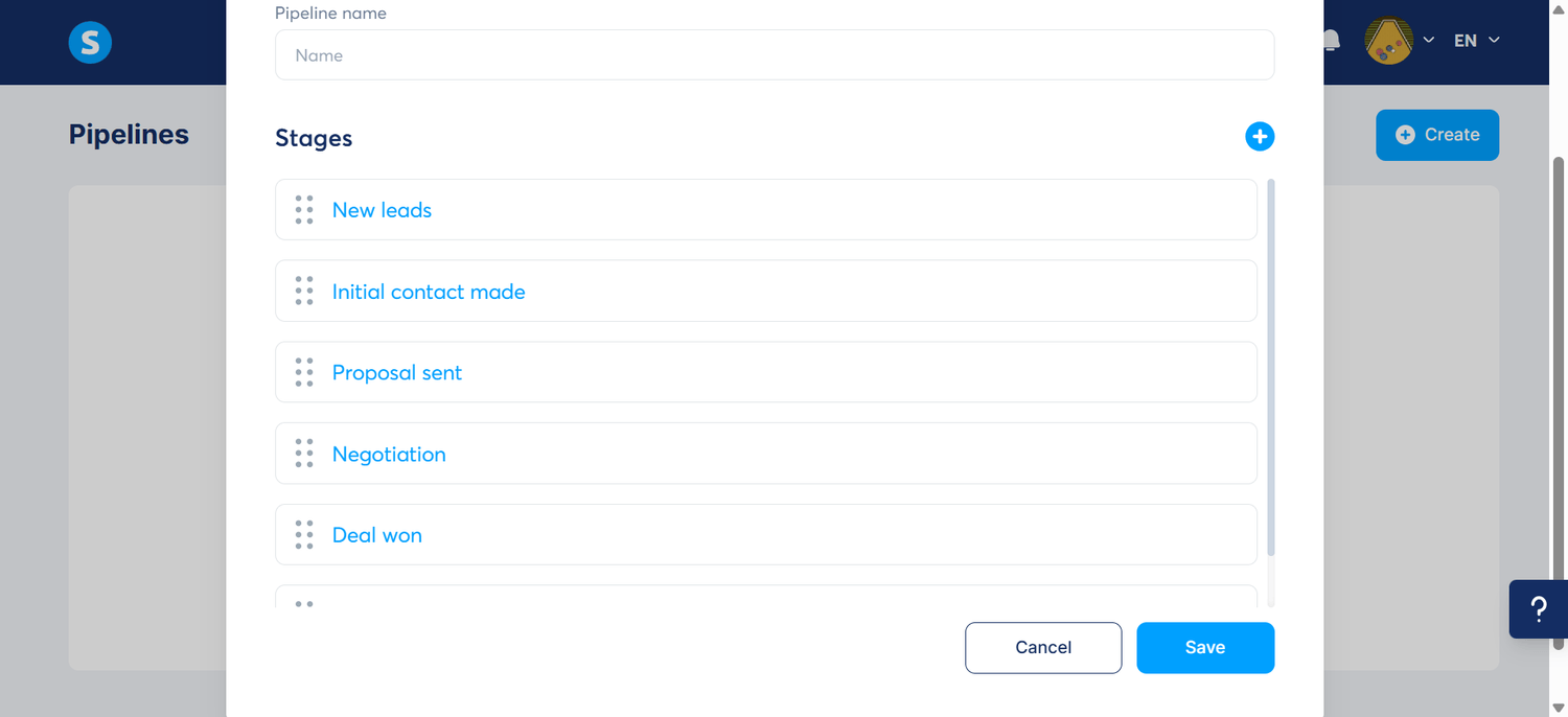 screenshot of pipelines creating process 2