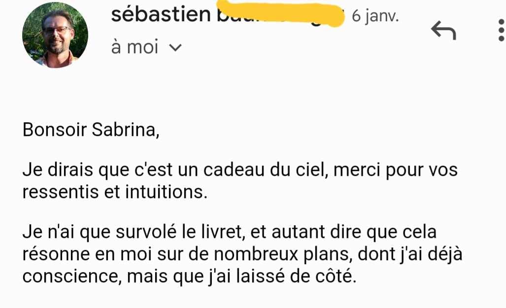Témoignage de satisfaction de Sébastien sur son Livre de Vie