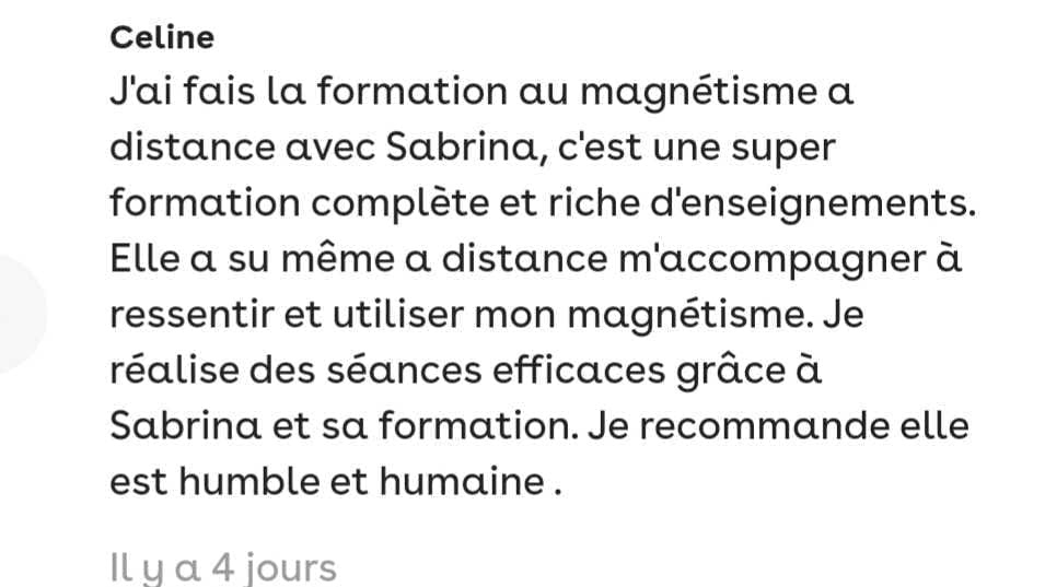 Avis de satisfaction sur la formation de magnétisme à distance