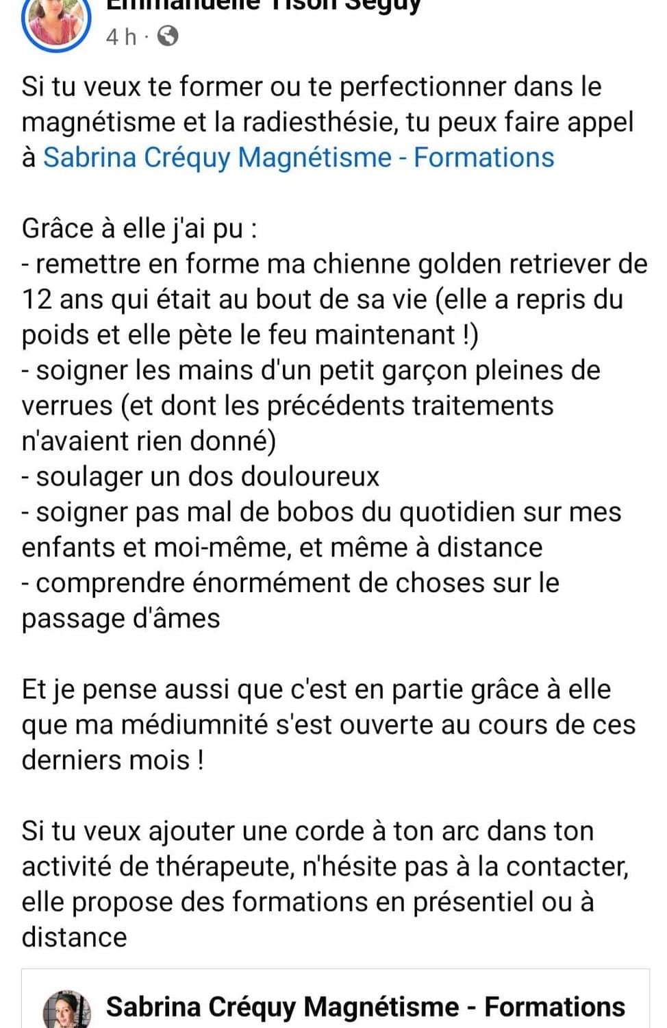 Témoignage d'un stagiaire sur la facilité d'apprendre le magnétisme de chez soi