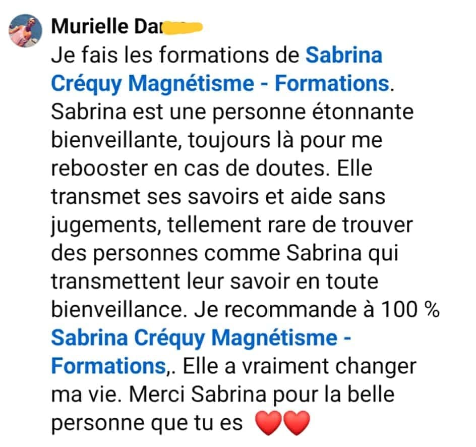 retour positif sur les bienfaits de la formation en ligne de magnétisme