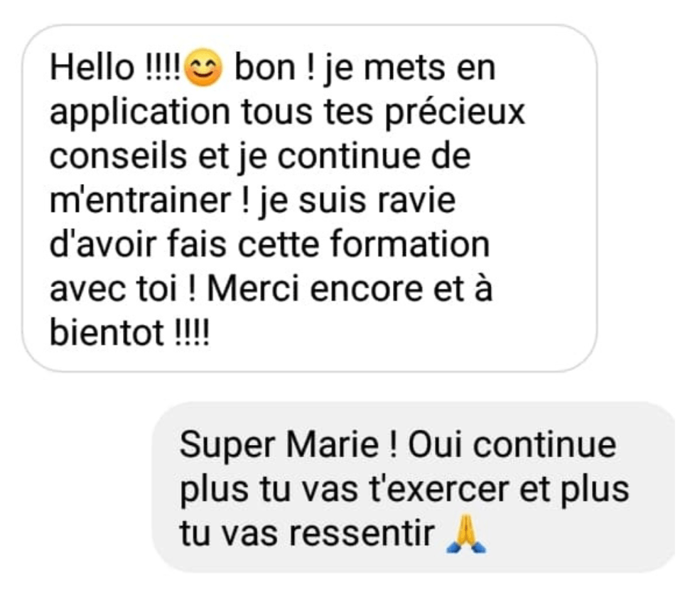 Avis d'une élève formation magnétisme radiesthésie pendule de Sabrina Créquy
