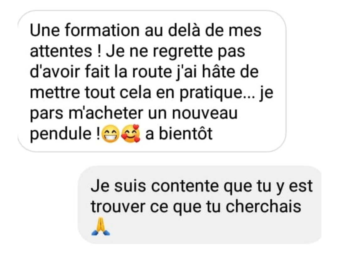 Avis de satisfaction sur la formation de magnétisme sabrina créquy