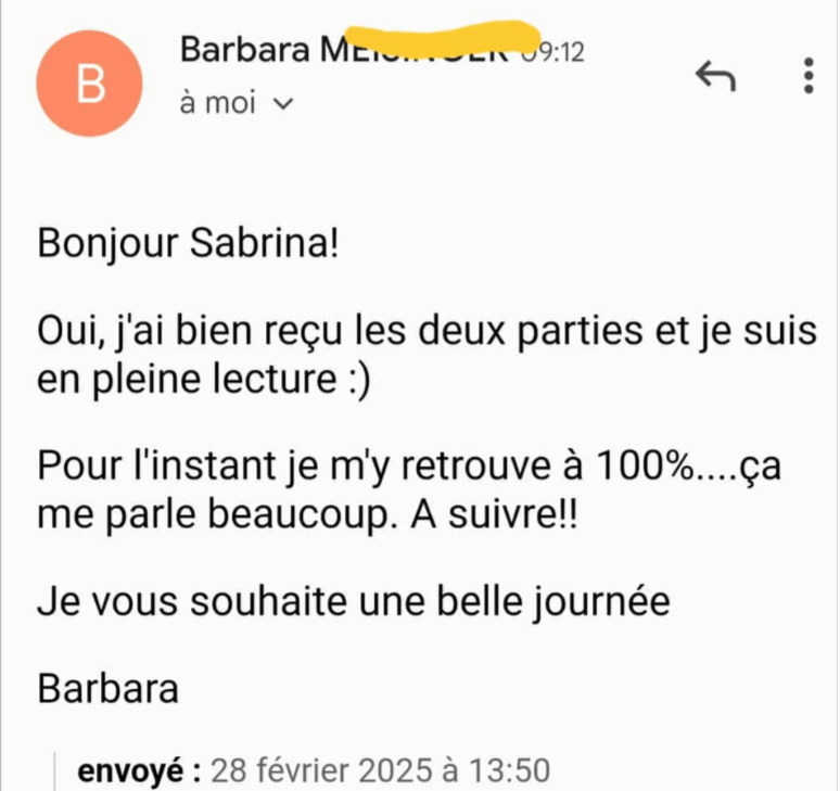 Avis de Barbra Avis de Julie : positif sur les résultats du Livre de Vie