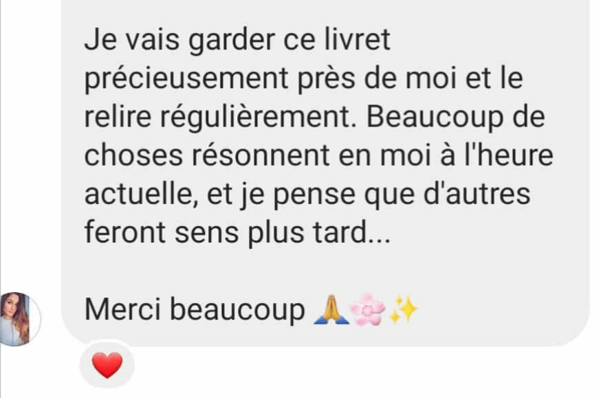 Commentaire de gratitude sur l'efficacité du Livre de Vie