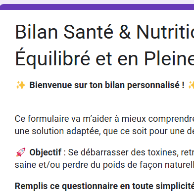 🌿 Prends soin de ton corps avec un bilan santé & nutrition personnalisé ! 🌿