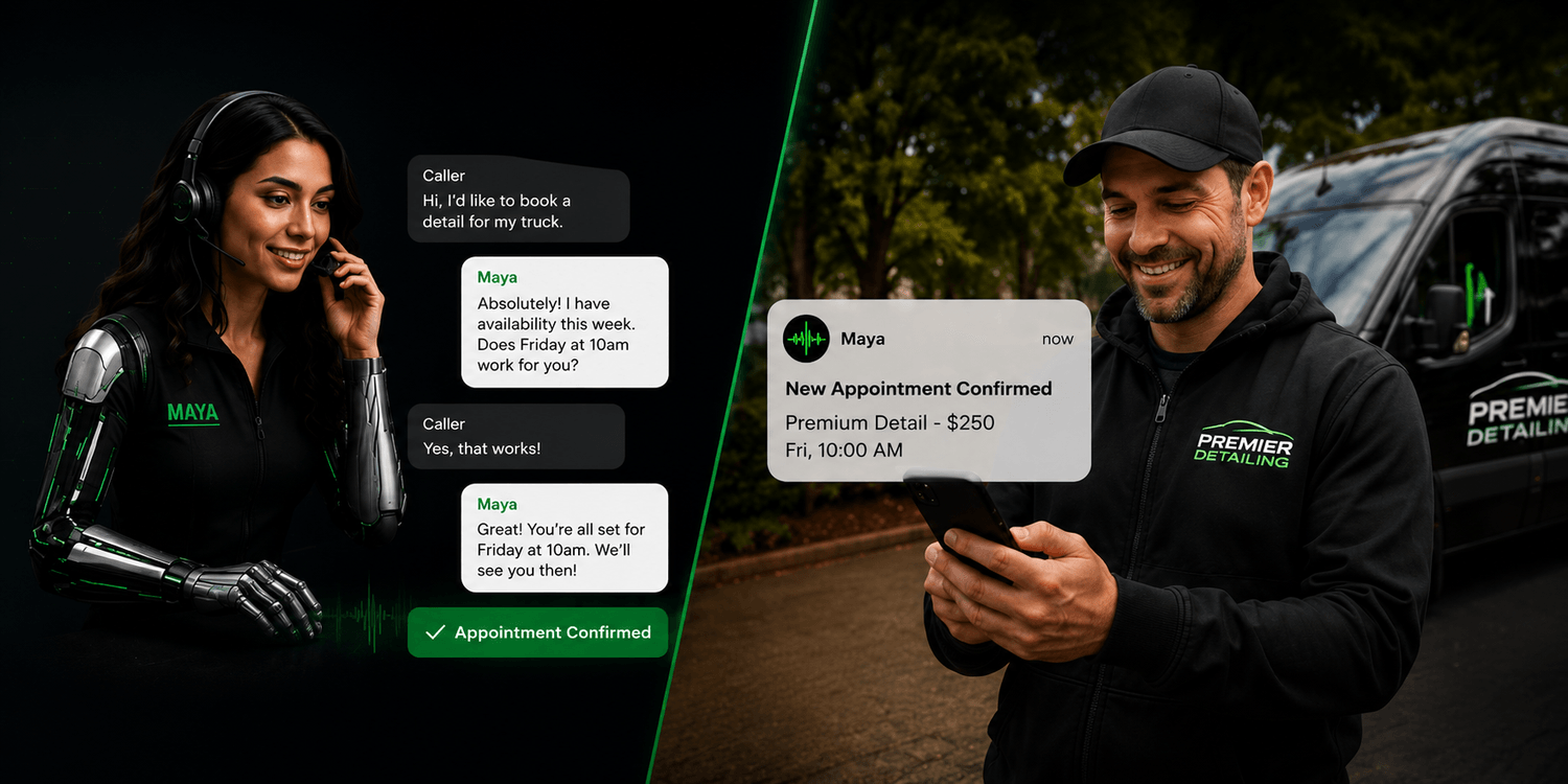 AI customer self-booking system for mobile auto detailers