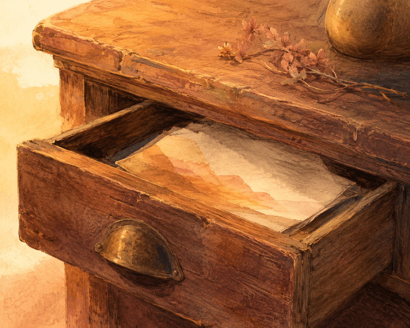 An open drawer — your story is inside