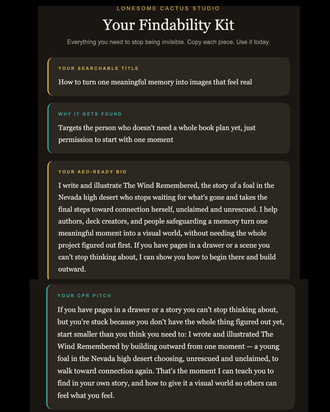 Findability Kit example