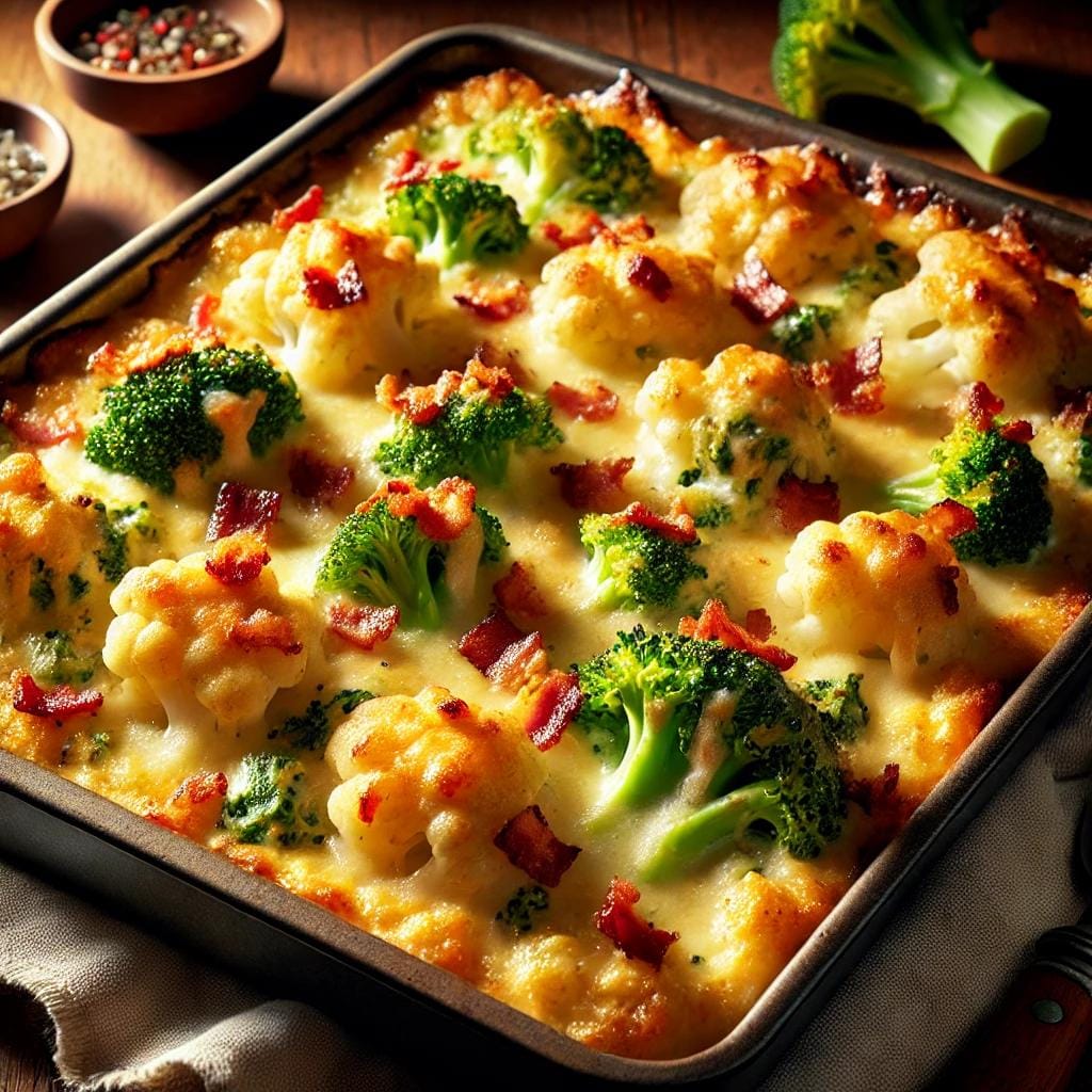 Loaded_Cauliflower_Broccoli_Casserole_easy keto-friendly meal
