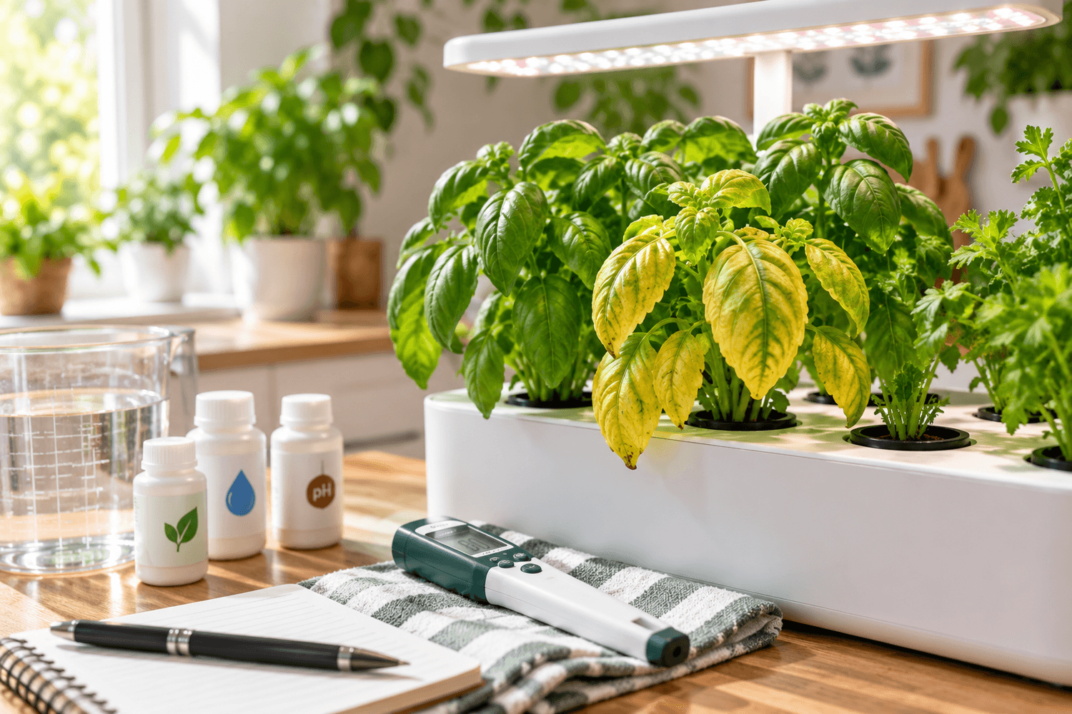 learn the basics of: pH EC nutrients water temperature lighting