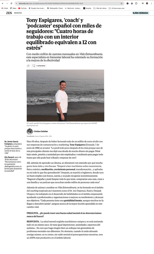 Entrevista completa Tony Espigares en el Mundo