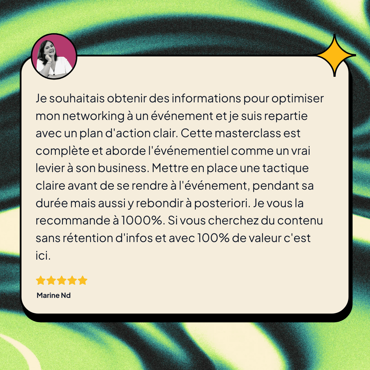 Avis LinkedIn de Marine Nd &mdash; MeL vous en prie