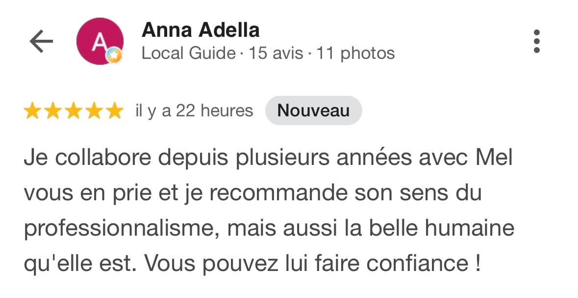 T&eacute;moignage client &mdash; MeL vous en prie