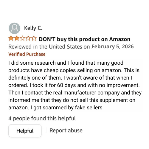 Amazon fake Burn Peak complaint