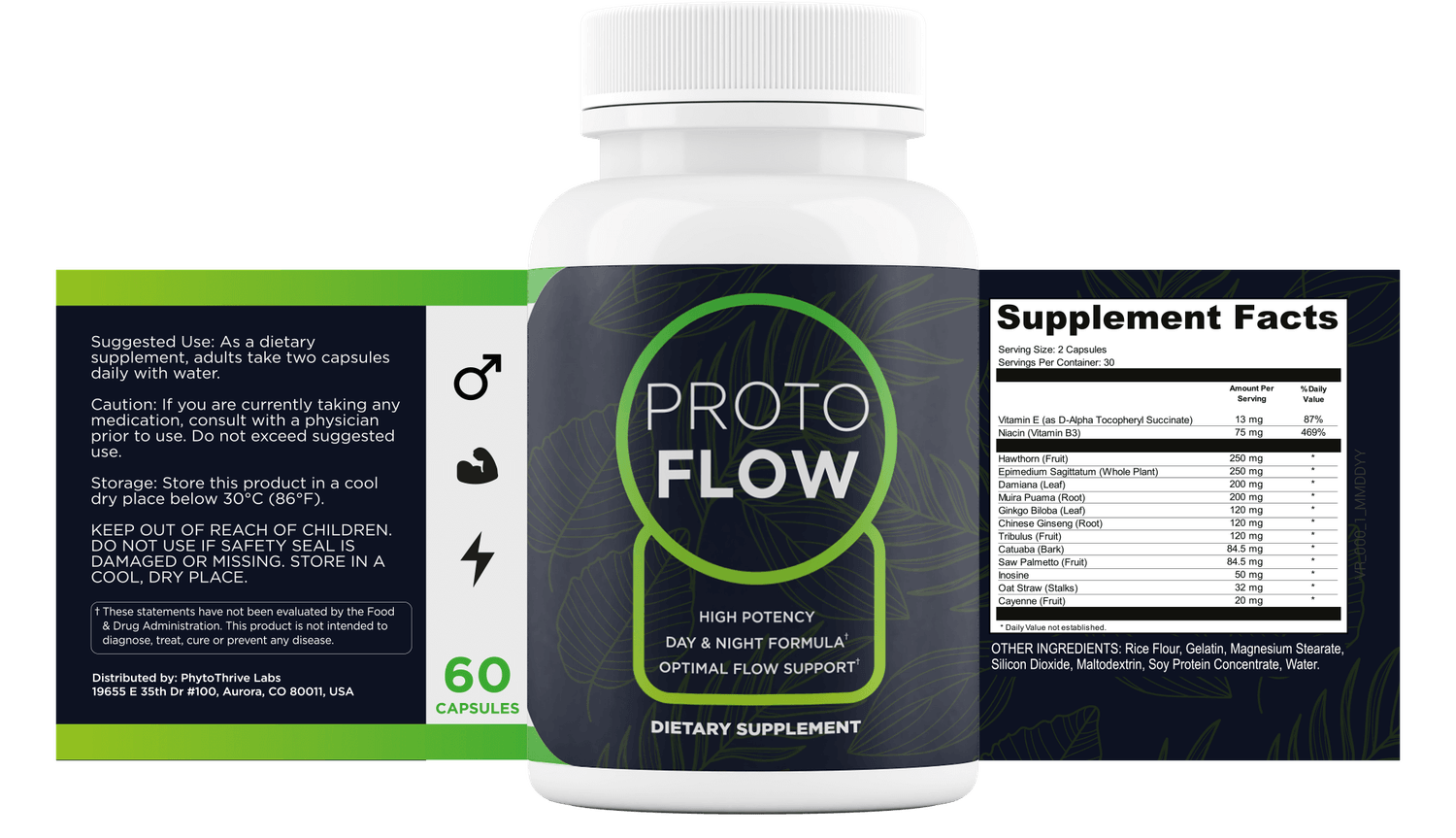 Protoflow Supplement Facts Label - Click to enlarge