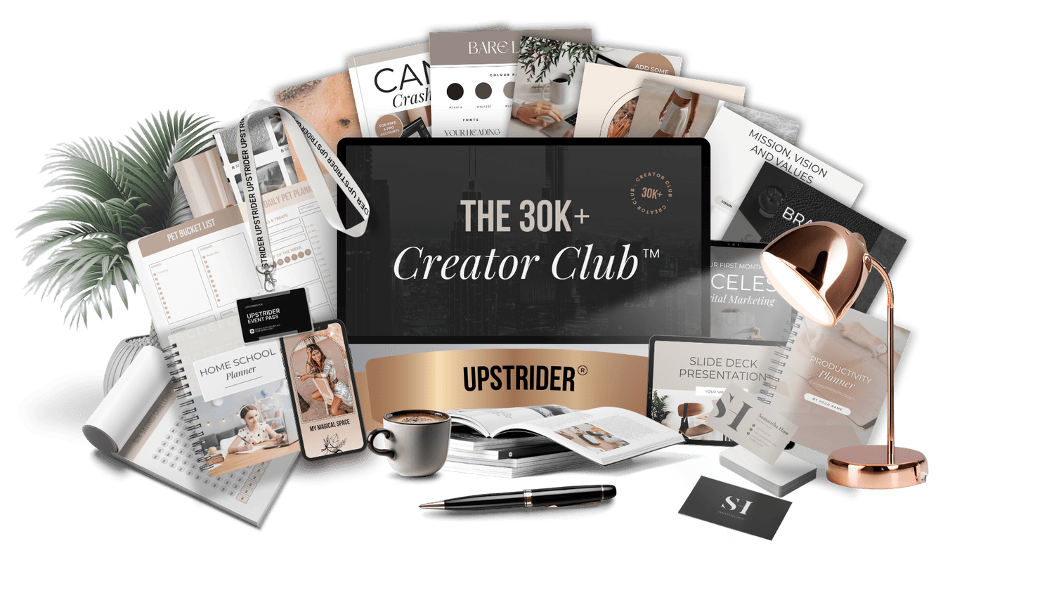 Digital product ideas including planners, journals, trackers, cards, to resell as your own