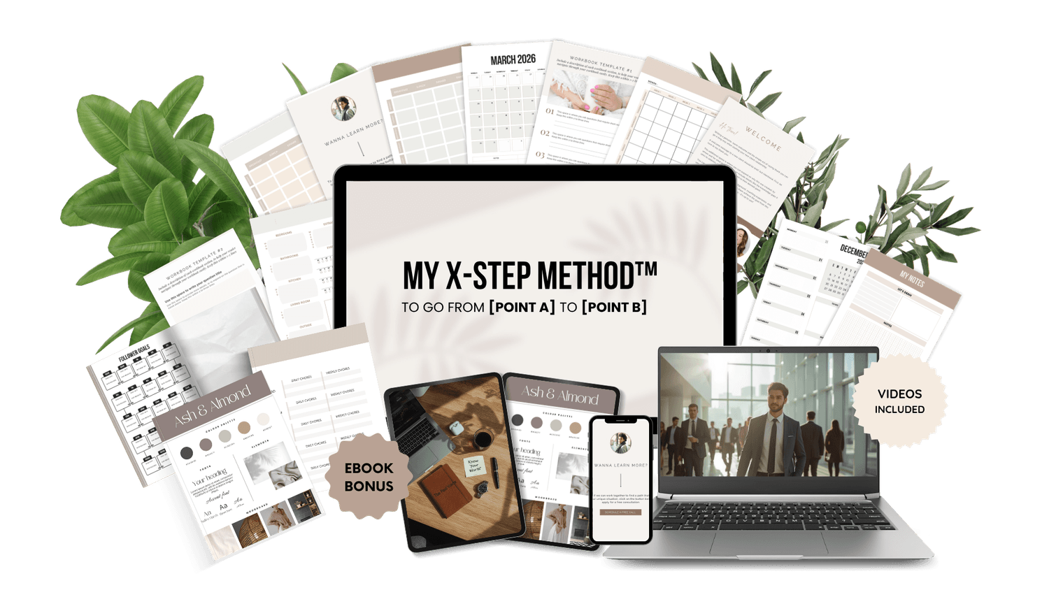 Digital product ideas including planners, journals, trackers, cards, to resell as your own