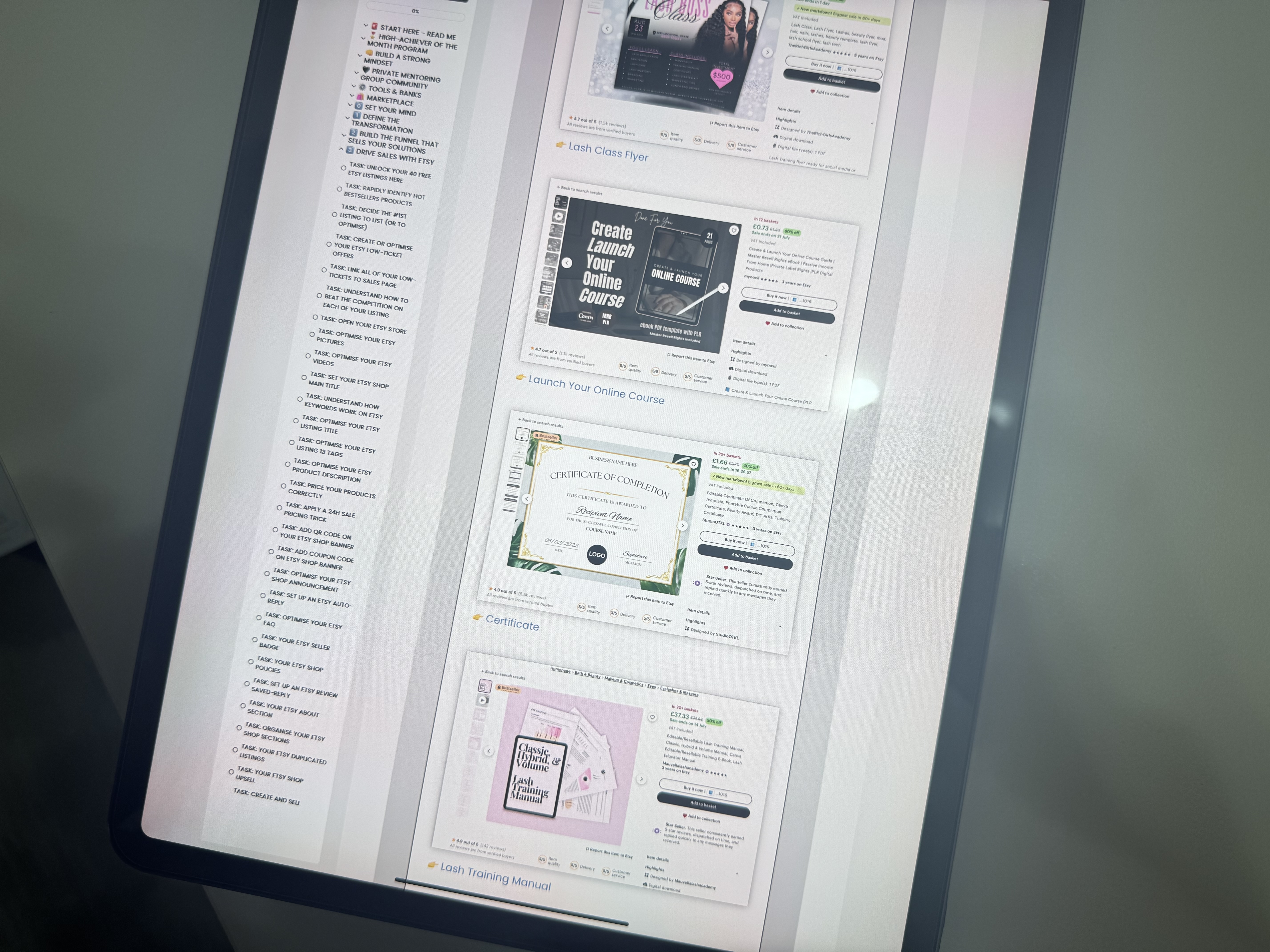 Inside the Upstrider dashboard showing Danielle’s personalised funnel build and product layout.