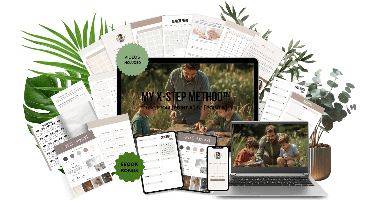 Digital product ideas including planners, journals, trackers, cards, to resell as your own
