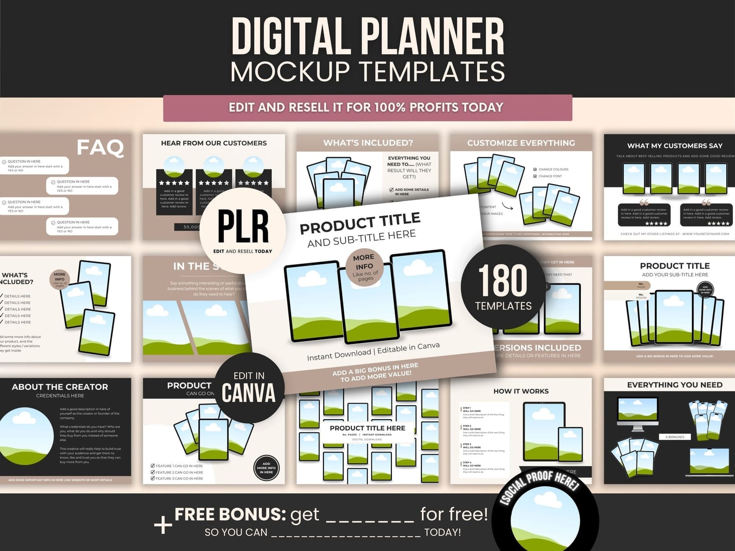 Digital Planner Mockup Templates