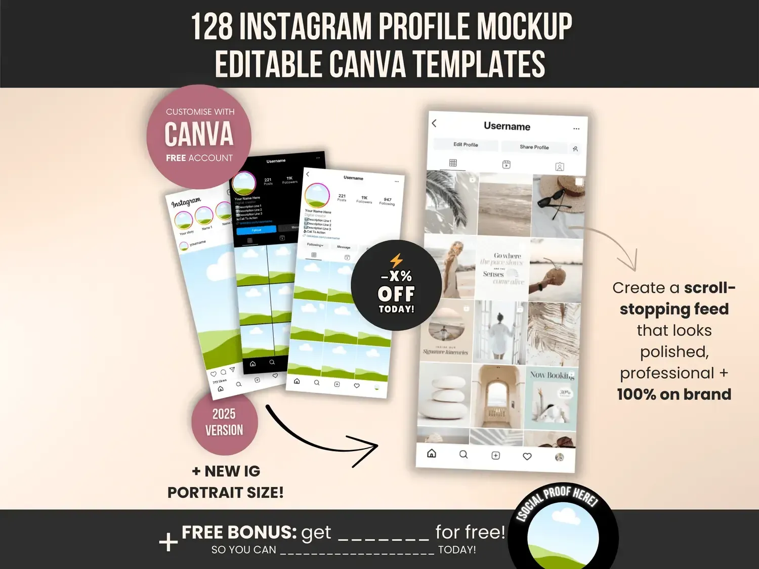 128 Instagram Mockup Editable Templates