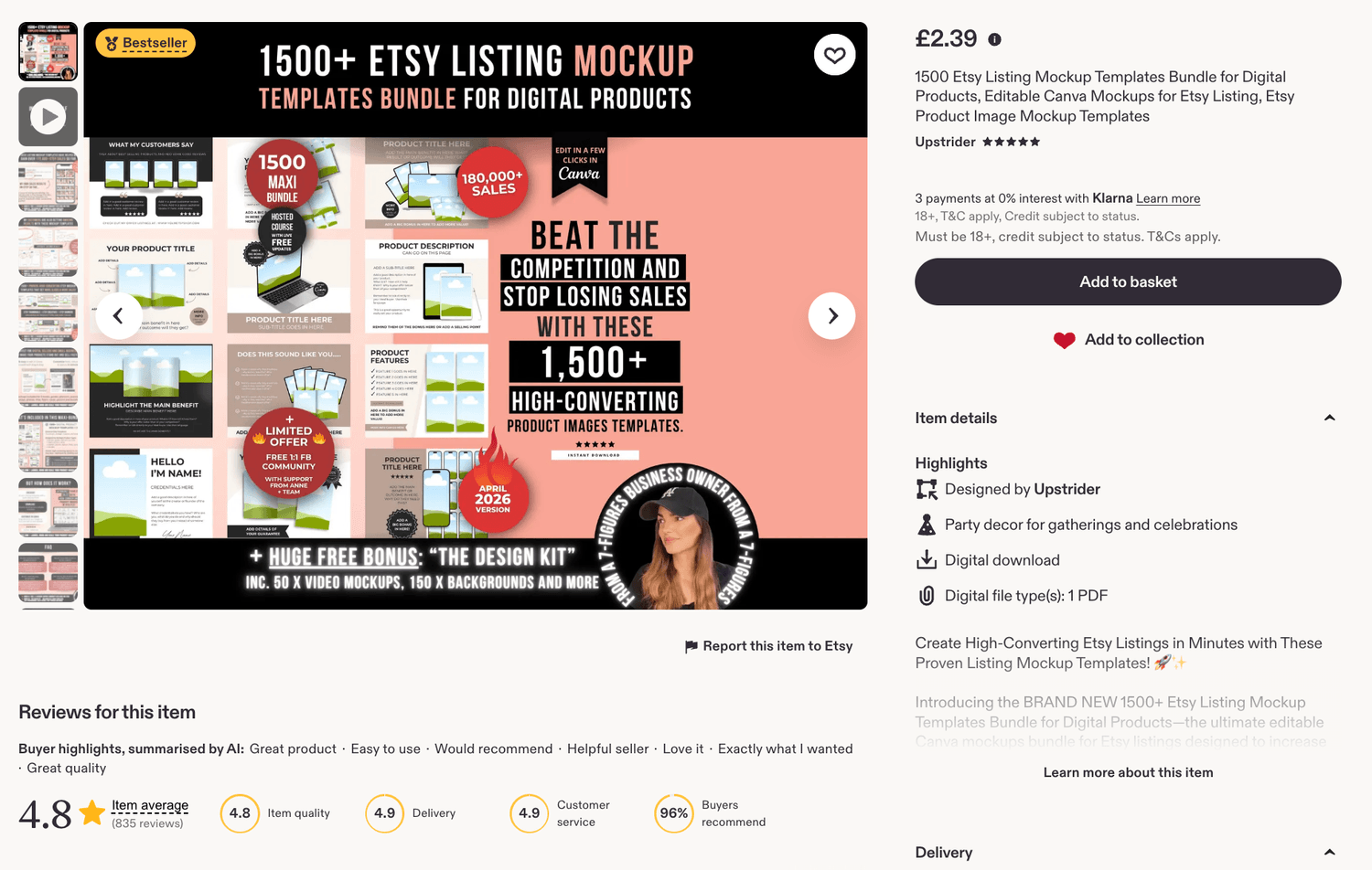 1500 Etsy Listing Mockup Templates