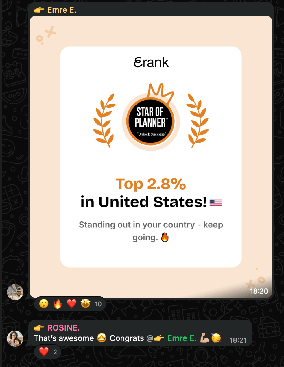 Member success result