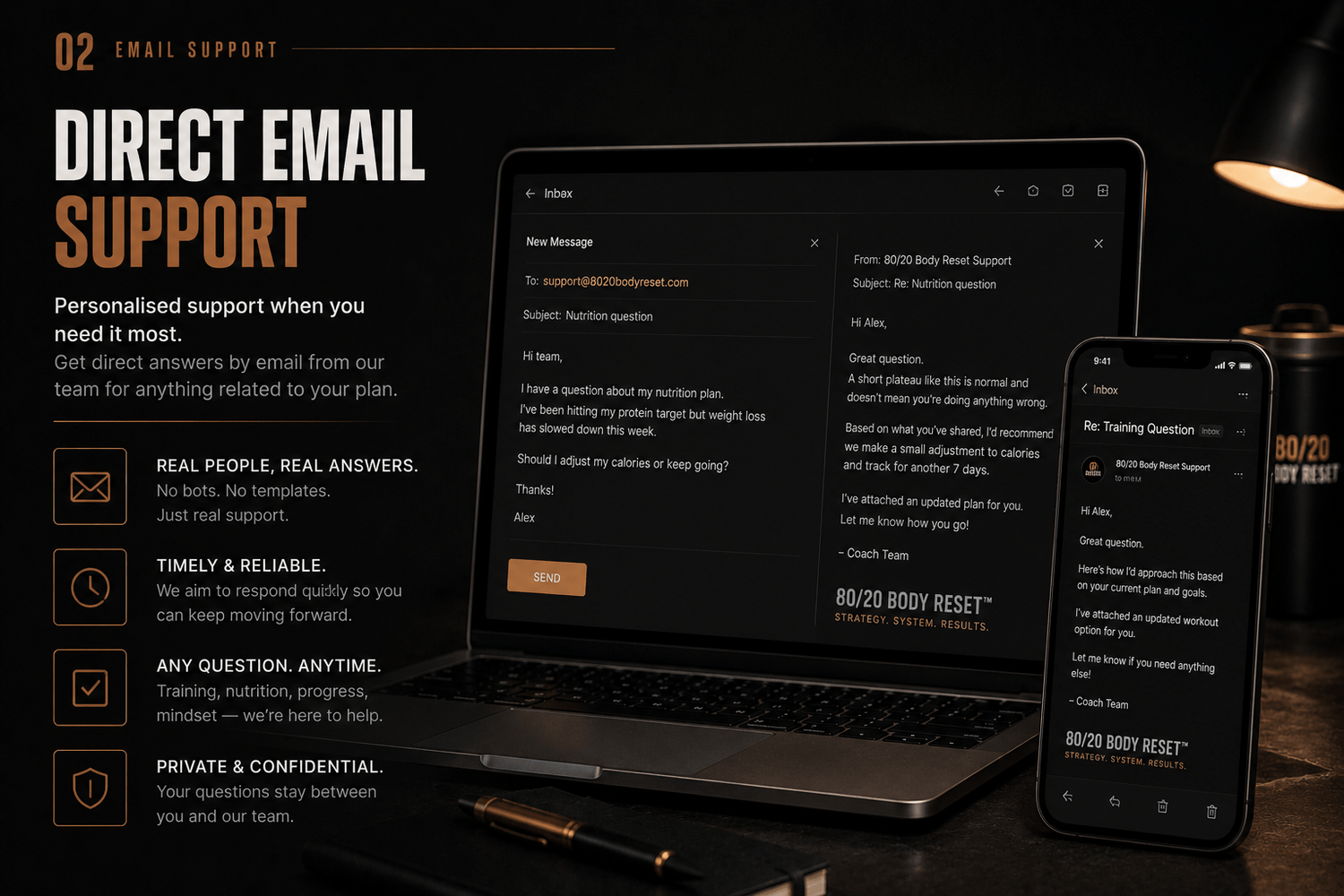 80/20 Body Reset direct email support