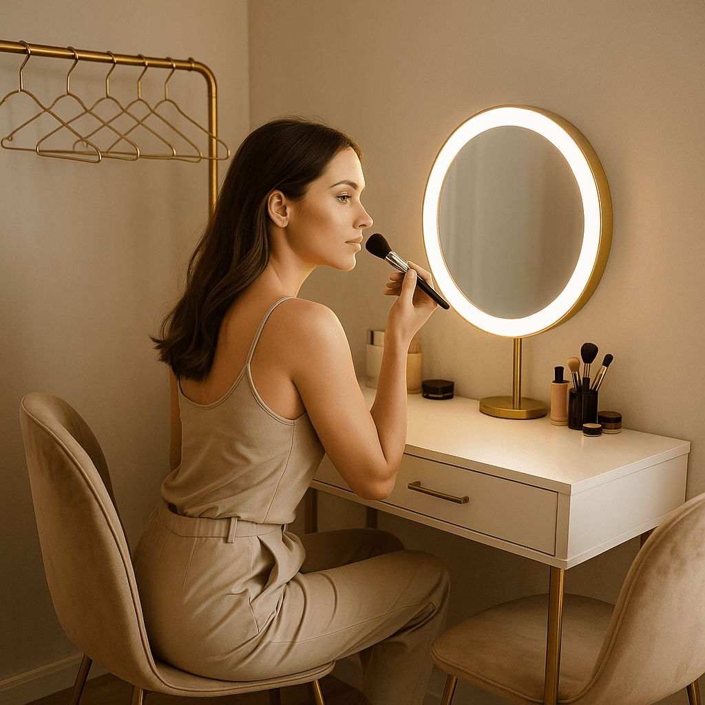 Glam portret u nude i gold stilu