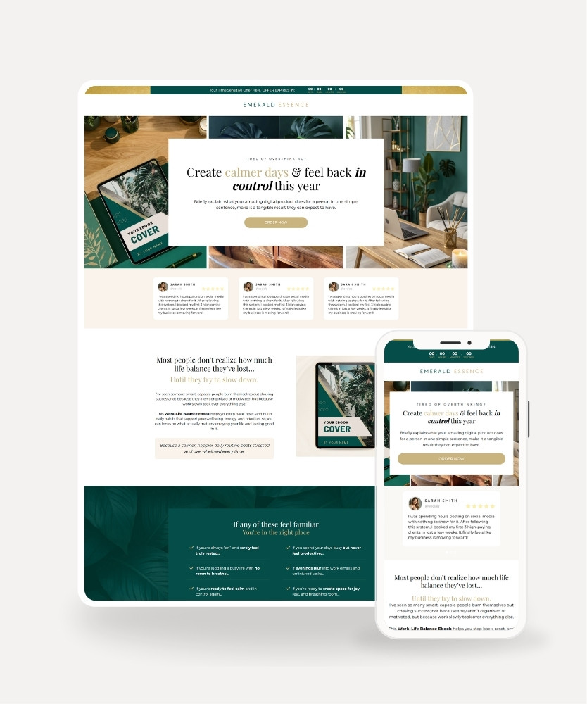 Emerald Essence Sales Funnel Template