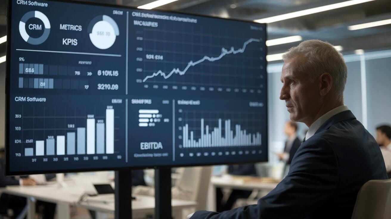 Imprenditore che monitora costantemente le KPI della sua azienda