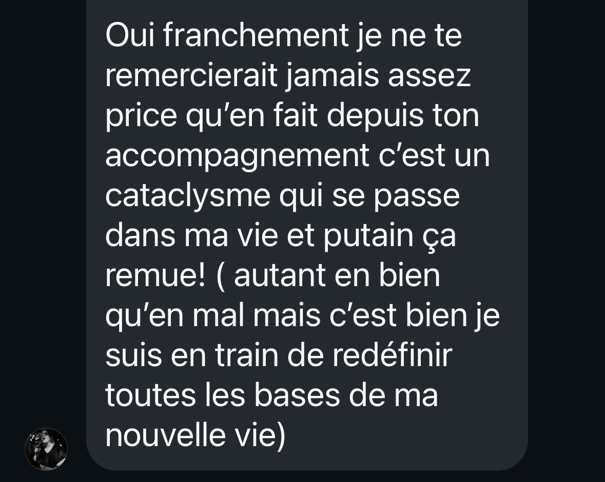 Message d'un client