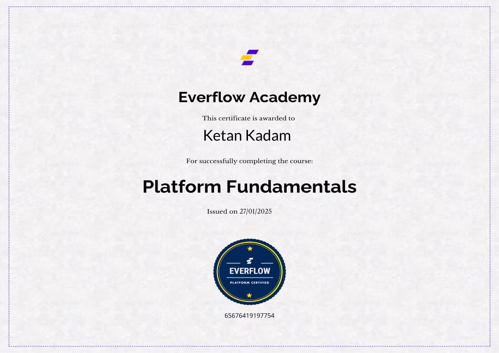 Everflow Fundamentals Certificate