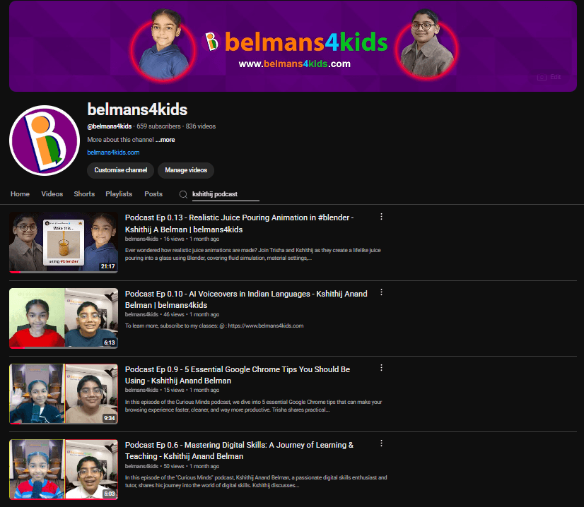 My Published Videos on YouTube image